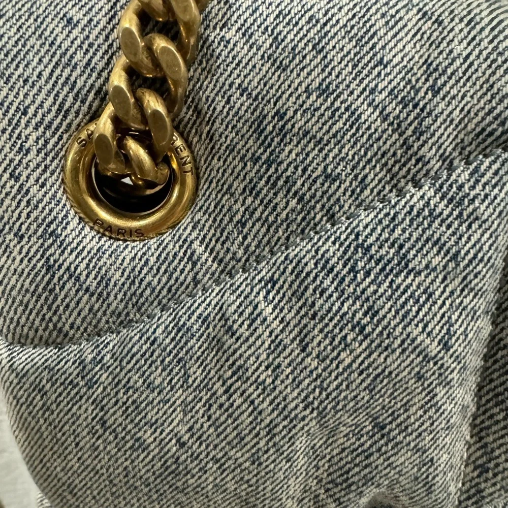 YSL Denim Puffer Shoulder Bag - Picture 7 of 11